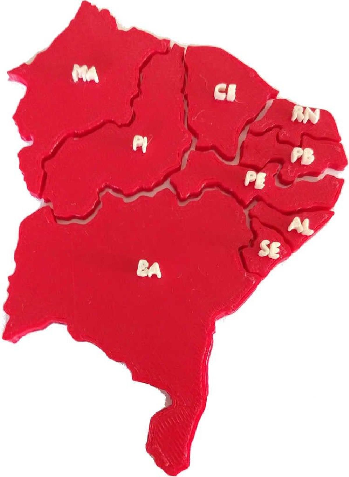 Imprimir Stl Quebra Cabecas Mapa Do Nordeste Do Brasil Puzzle