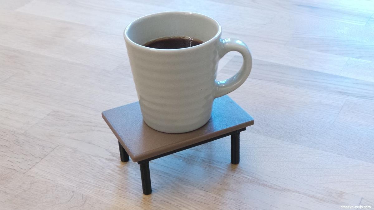 mesa de cafe imprimivel em 3D (porta copos)