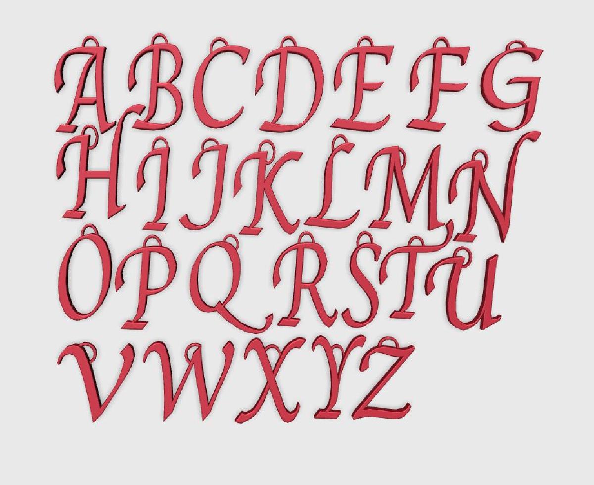 Letras cursivas com ganchos