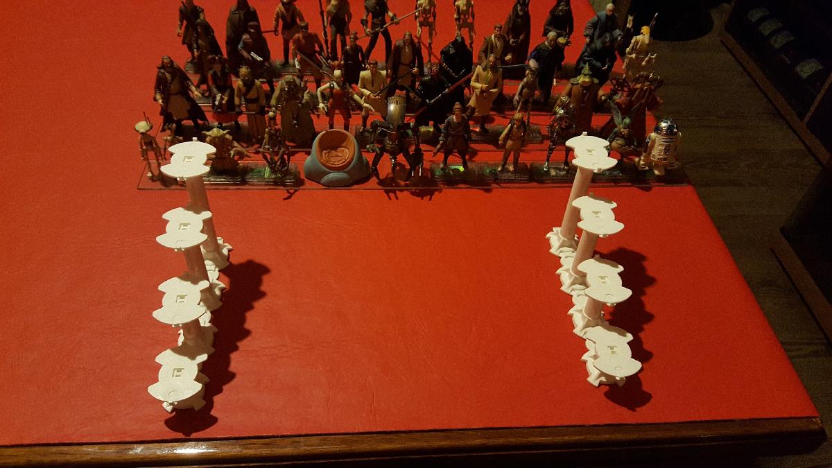 Suporte para arquibancadas de figuras de acao