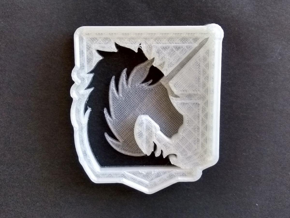 Cortador de biscoitos da insignia do Regimento da Policia Militar de Attack On Titan