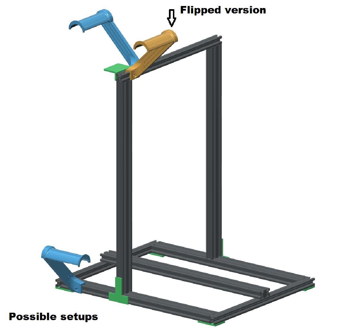 Suporte para bobina para impressora cartesiana com estrutura de aluminio