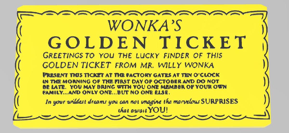 Bilhete Dourado Multi Material do Willy Wonka