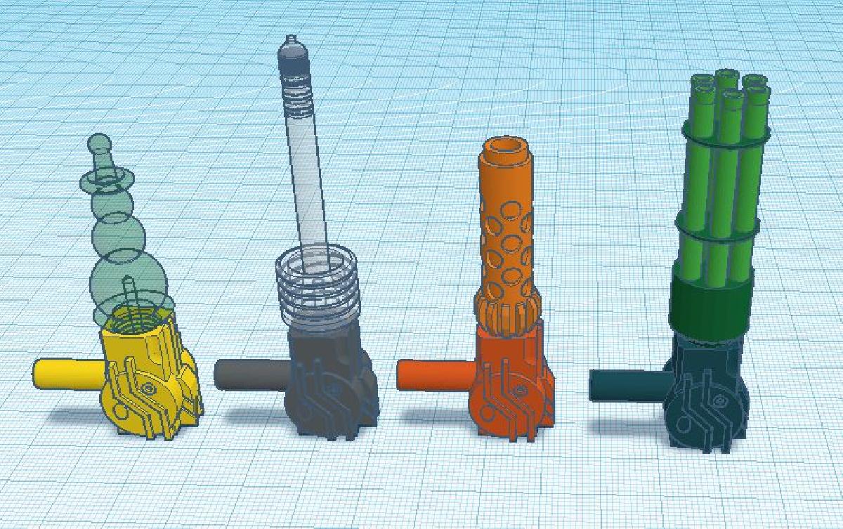 Arma Transformers com canos intercambiaveis