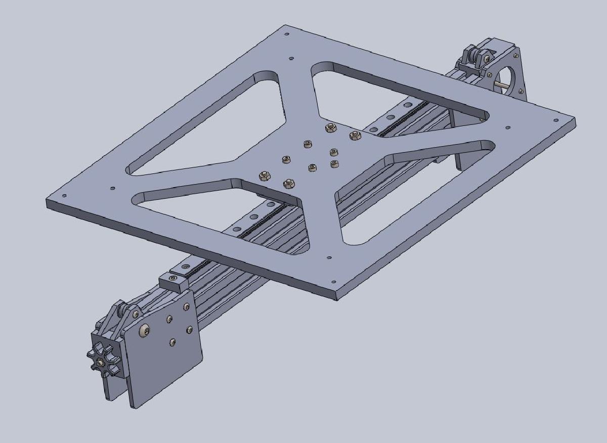 Guia linear do eixo Y Micromake C1 mod com tensionador de correia
