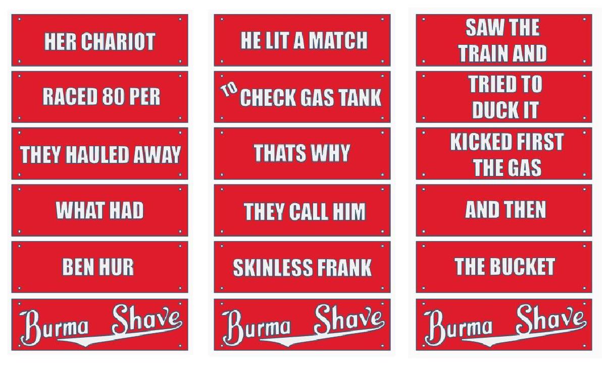 Placas de Estrada Burma Shave