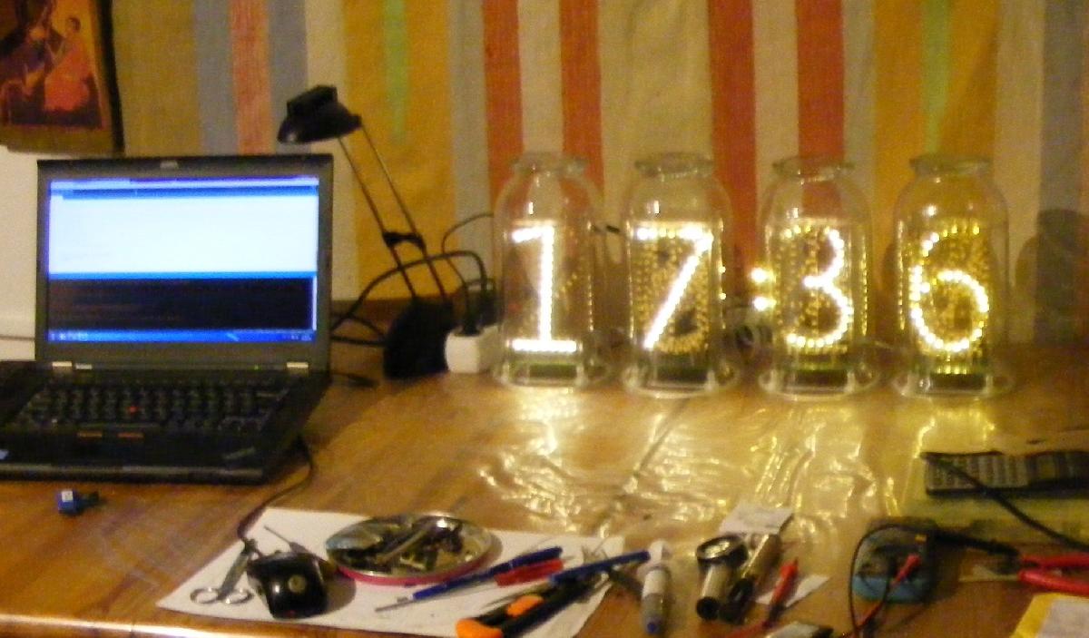 Relogio Nixie LED, tubo gigante