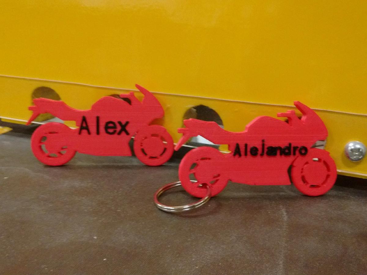 Personalizavel Seu nome motocicleta chaveiro