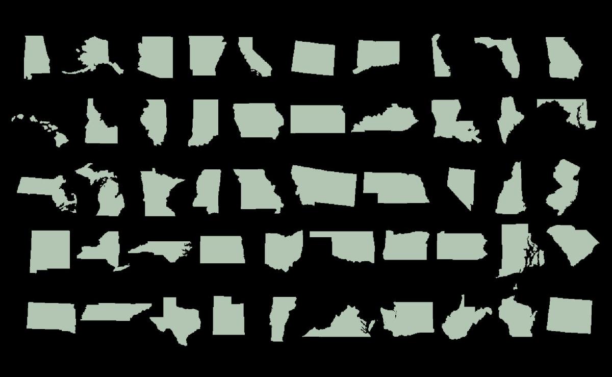 Contornos dos Estados   Todos os 50 Estados   arquivos DXF para corte a laser