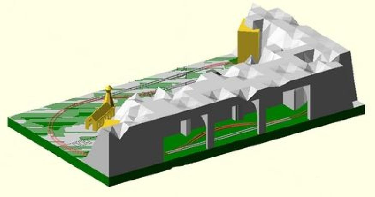 Micro diorama para design de rede de trem modelo