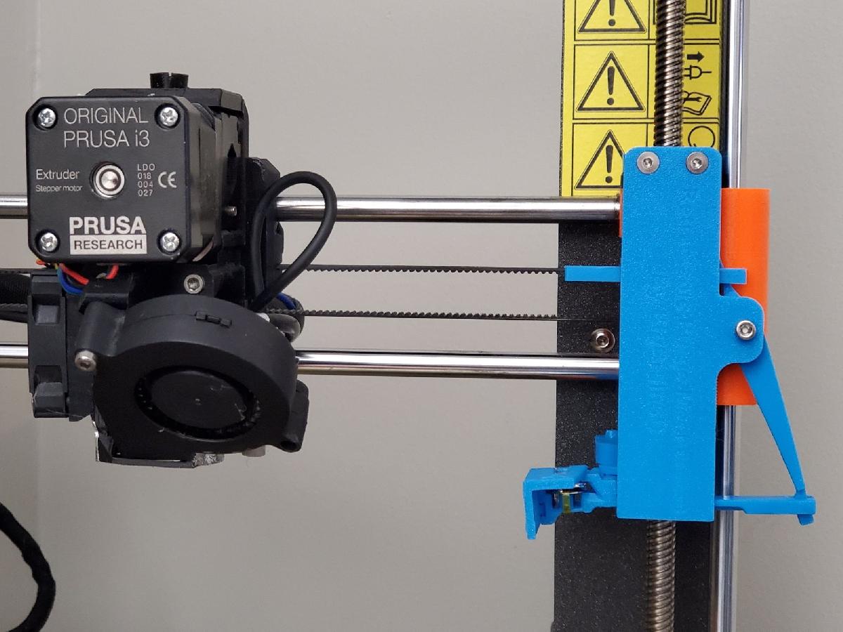 Mecanismo de purga retratil, para impressao 3D em multiplas cores, substitui blocos de purga e torres de limpeza