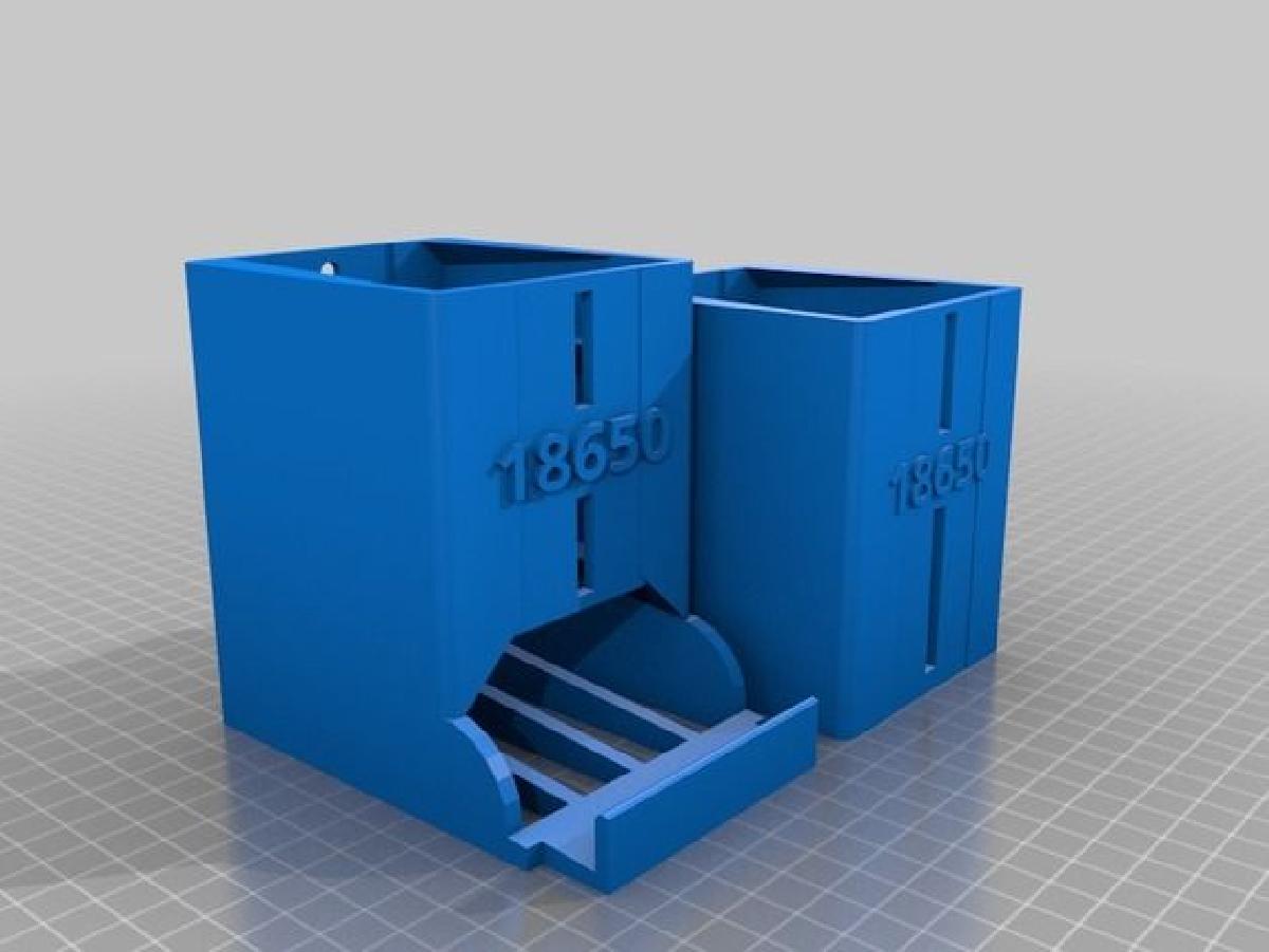 dispensador de bateria 18650 com acessorio para transportar baterias extras