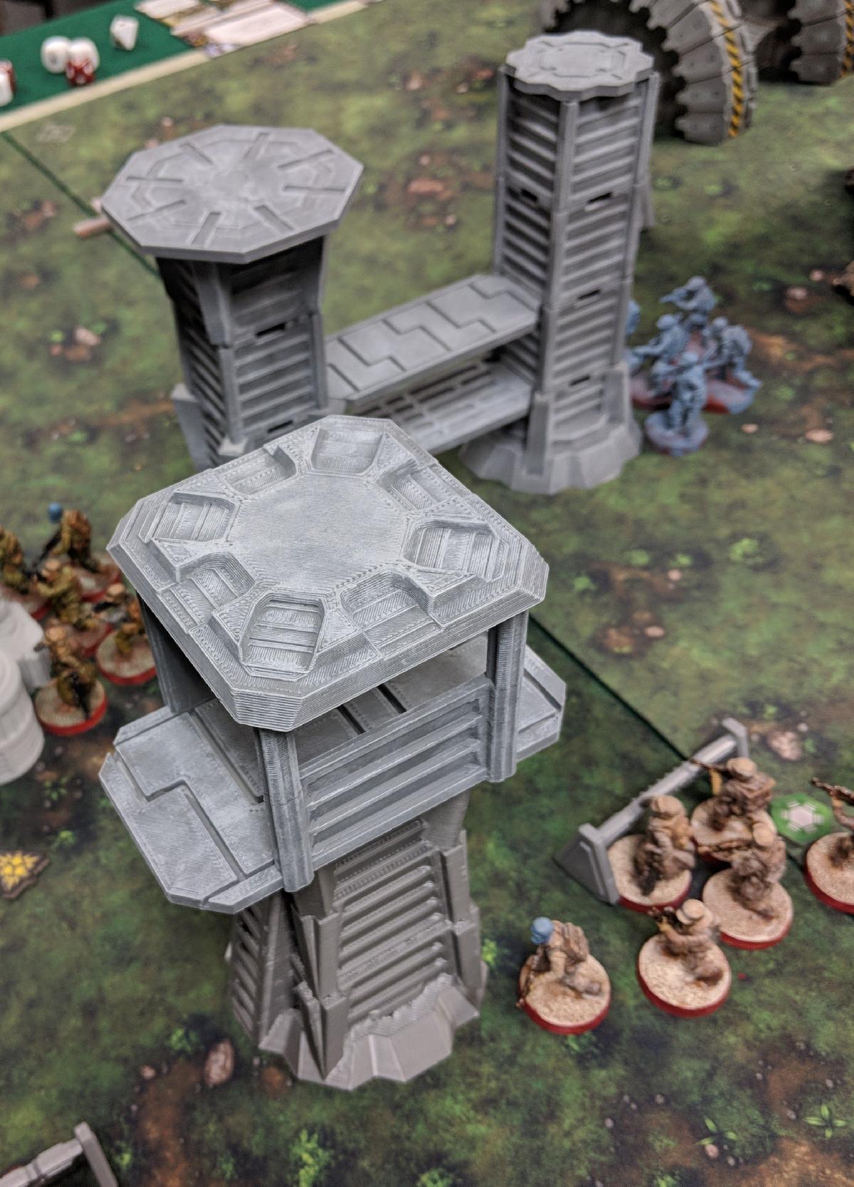 Terreno de Star Wars Legion   Torre de Vigia Modular e Passarelas