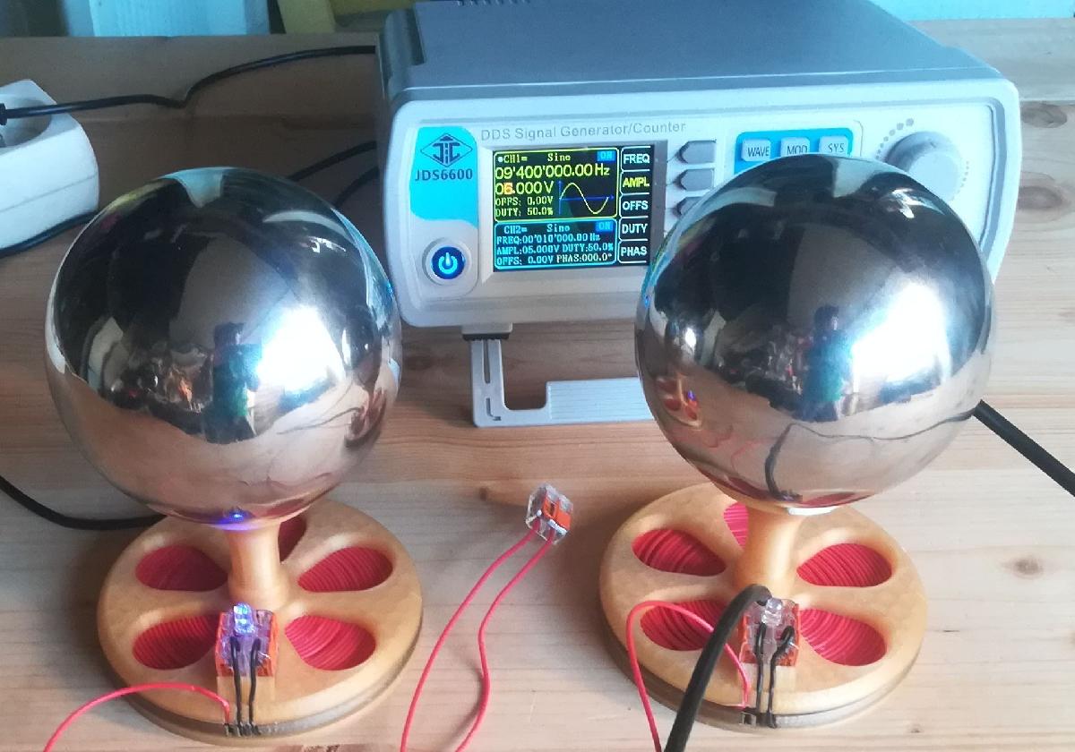 Transferencia de energia com duas bobinas de Tesla