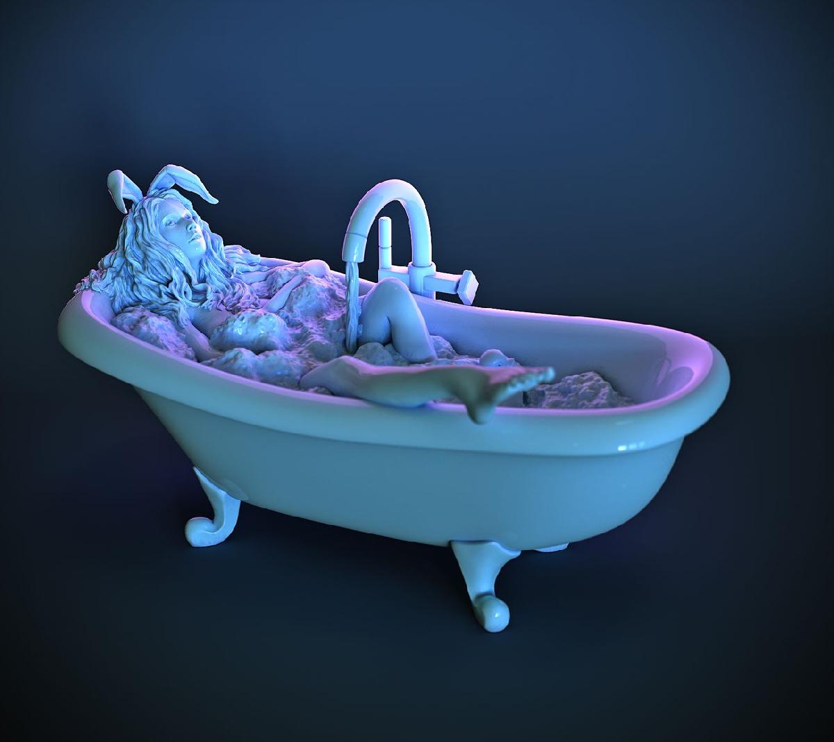 Coelha Salma no banho