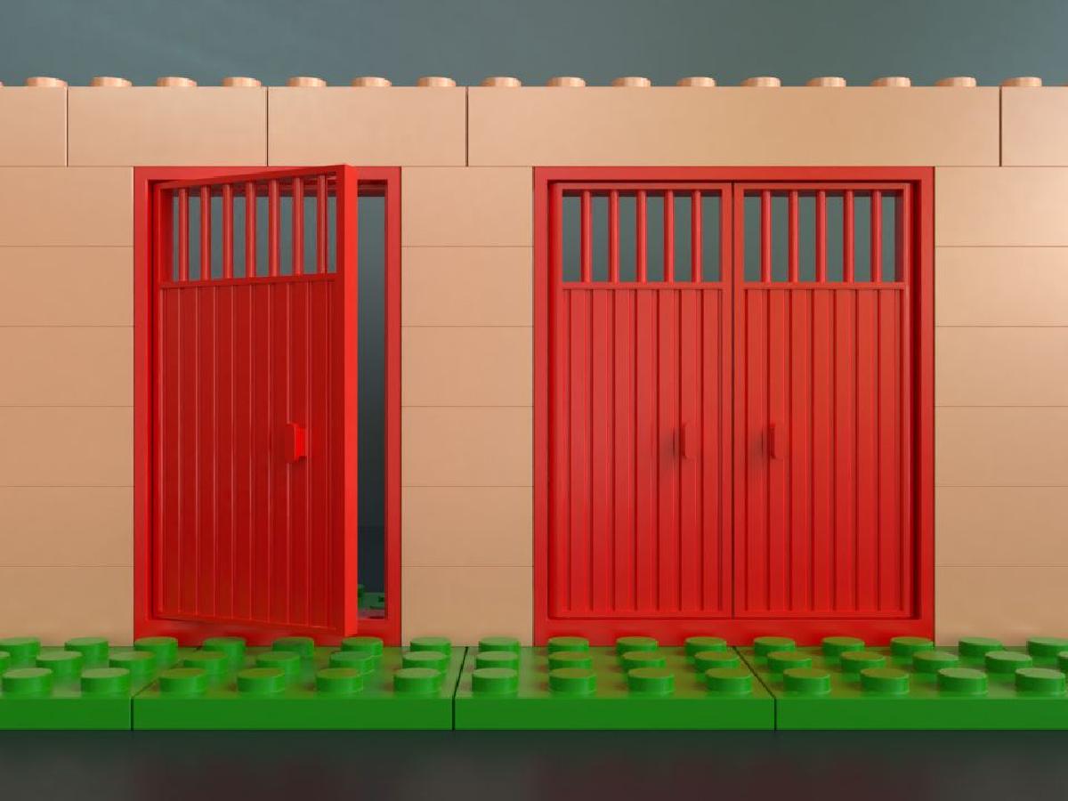 Portas de metal compativeis com Lego