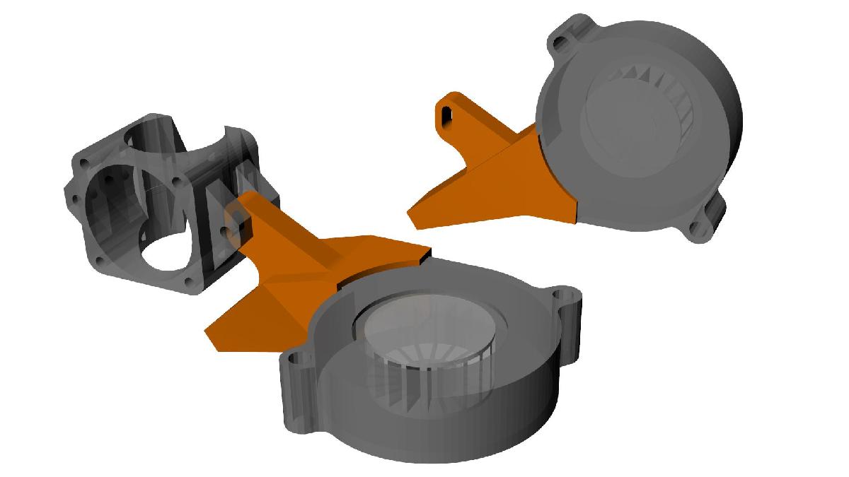 Suporte para ventilador E3D V6 para ventilador de 50mm