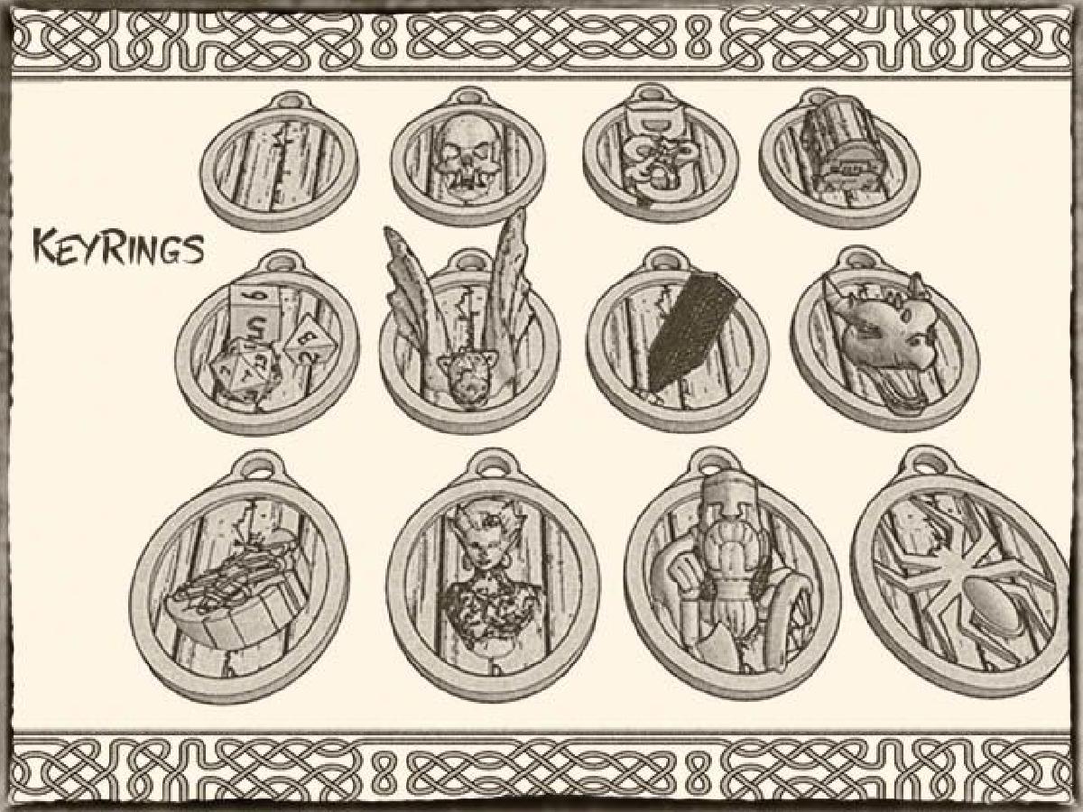 Chaveiros de Fantasia (x20) para Dungeons & Dragons, Warhammer ou Pathfinder