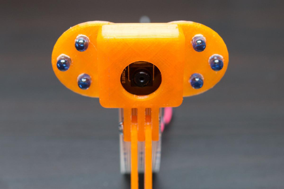 Case traseiro da camera Raspberry Pi para 6 LEDs de 5 mm