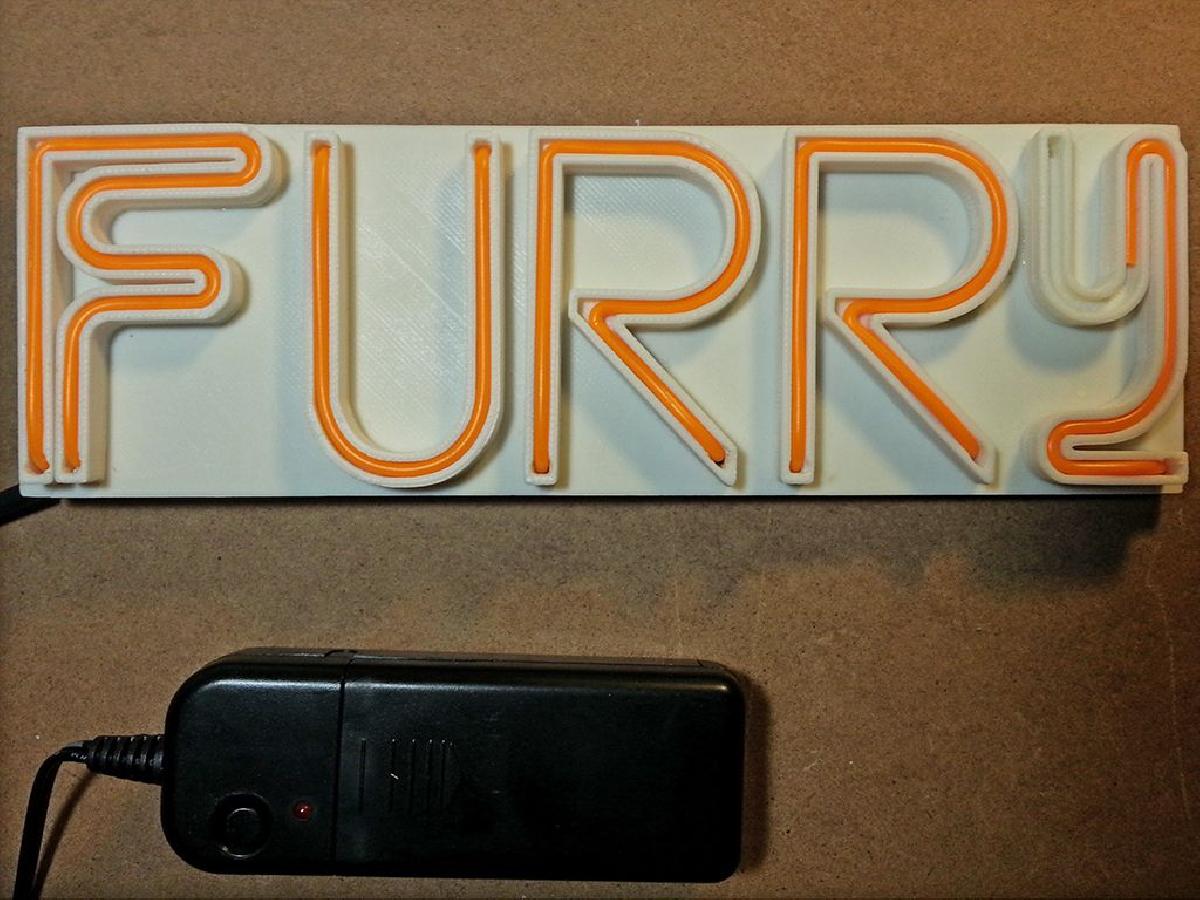 Distintivo Neon Iluminado com Fio EL Furry