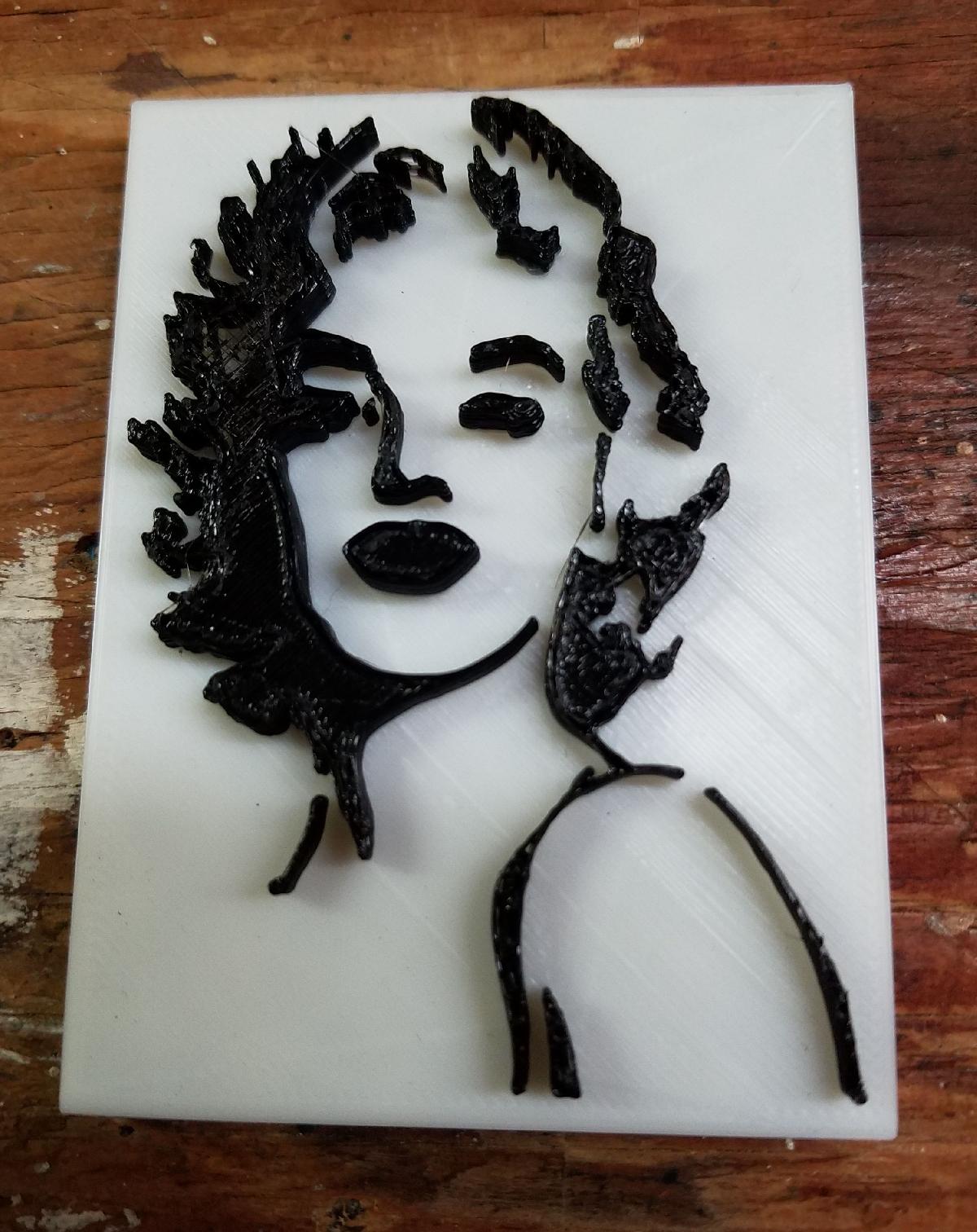 Arte de Silhueta de Marilyn Monroe (2 Cores)