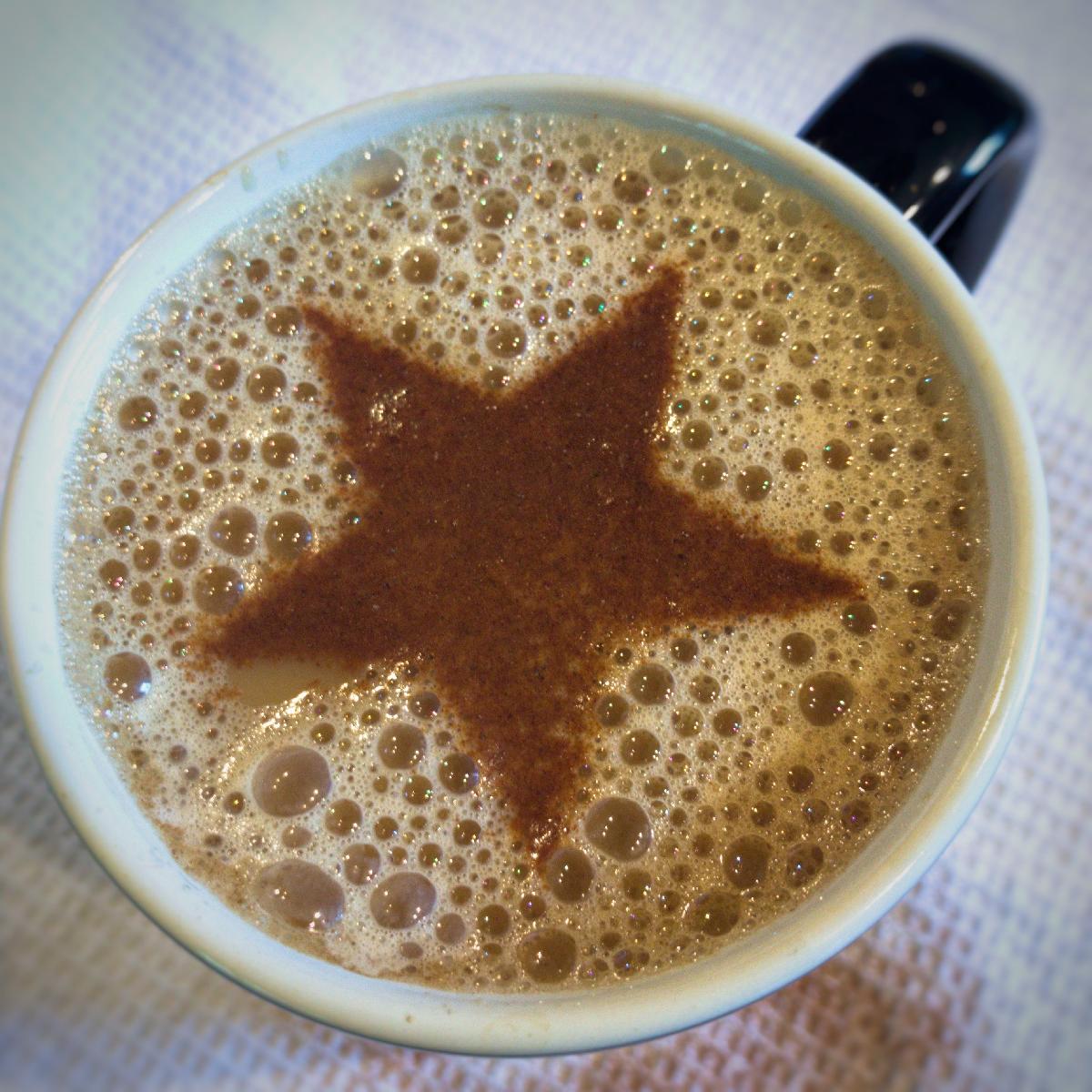 Estencil de Cafe   Estrela de Cinco Pontas   Novo Estilo