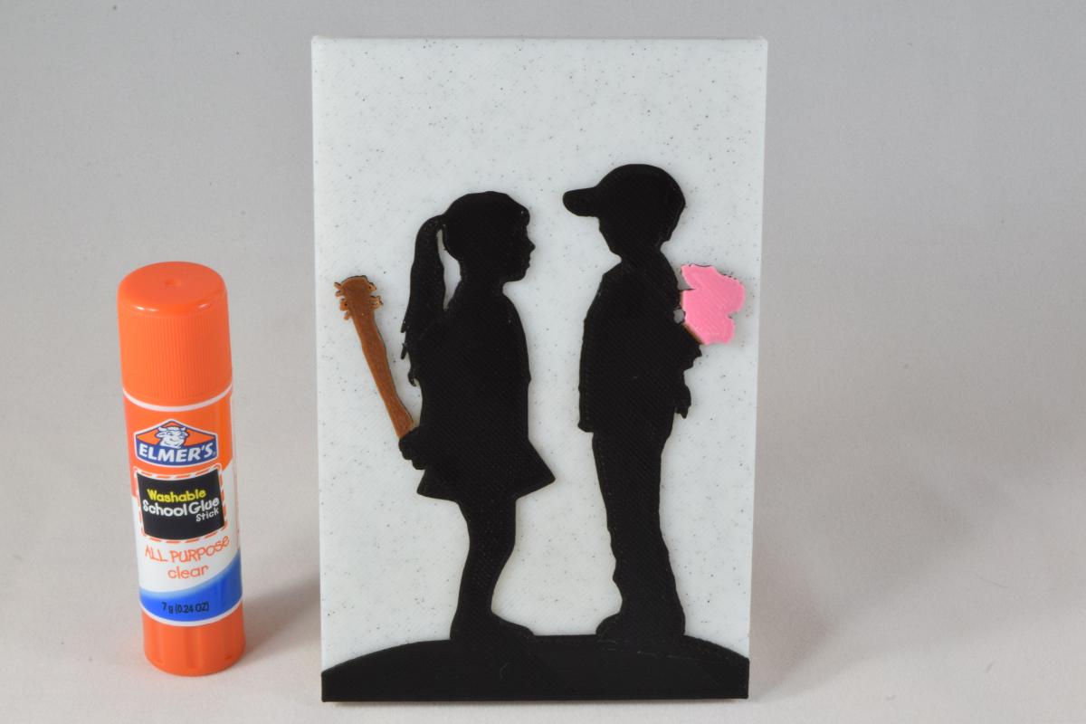 Arte de Graffiti em Estencil Menino Encontra Menina de Banksy