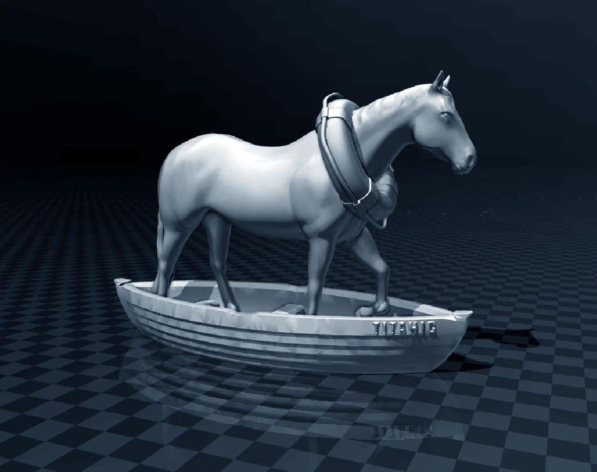 Cavalo em um barco