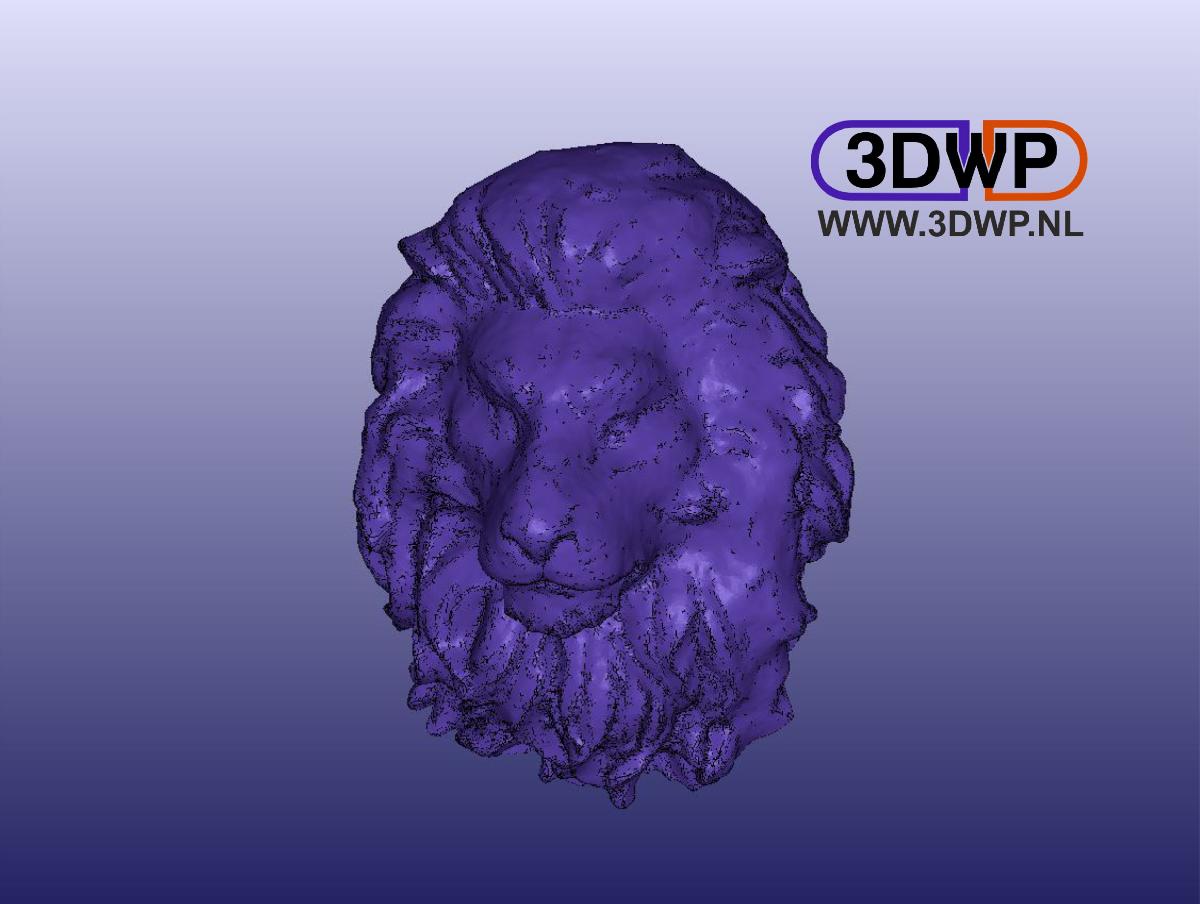 Suporte de parede cabeca de leao (Escultura de leao escaneada em 3D)