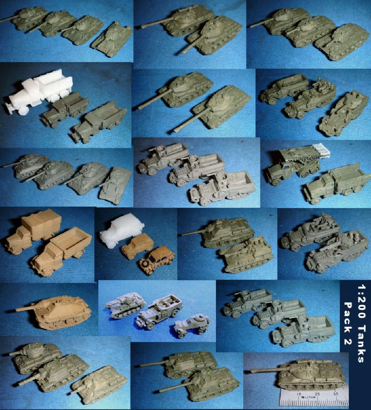 1:200 Tanques e Veiculos   Pack 2