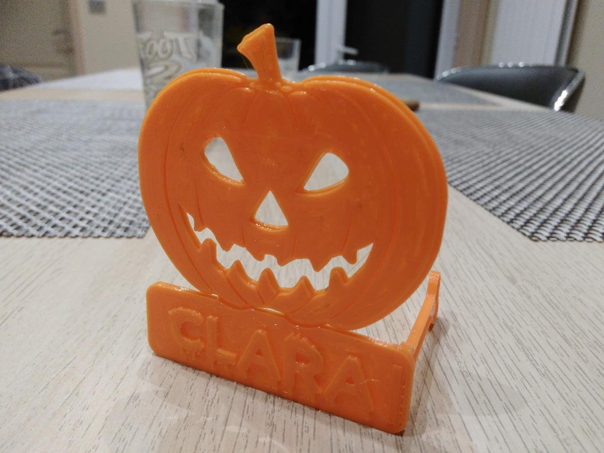 Cartao de lugar abobora Halloween