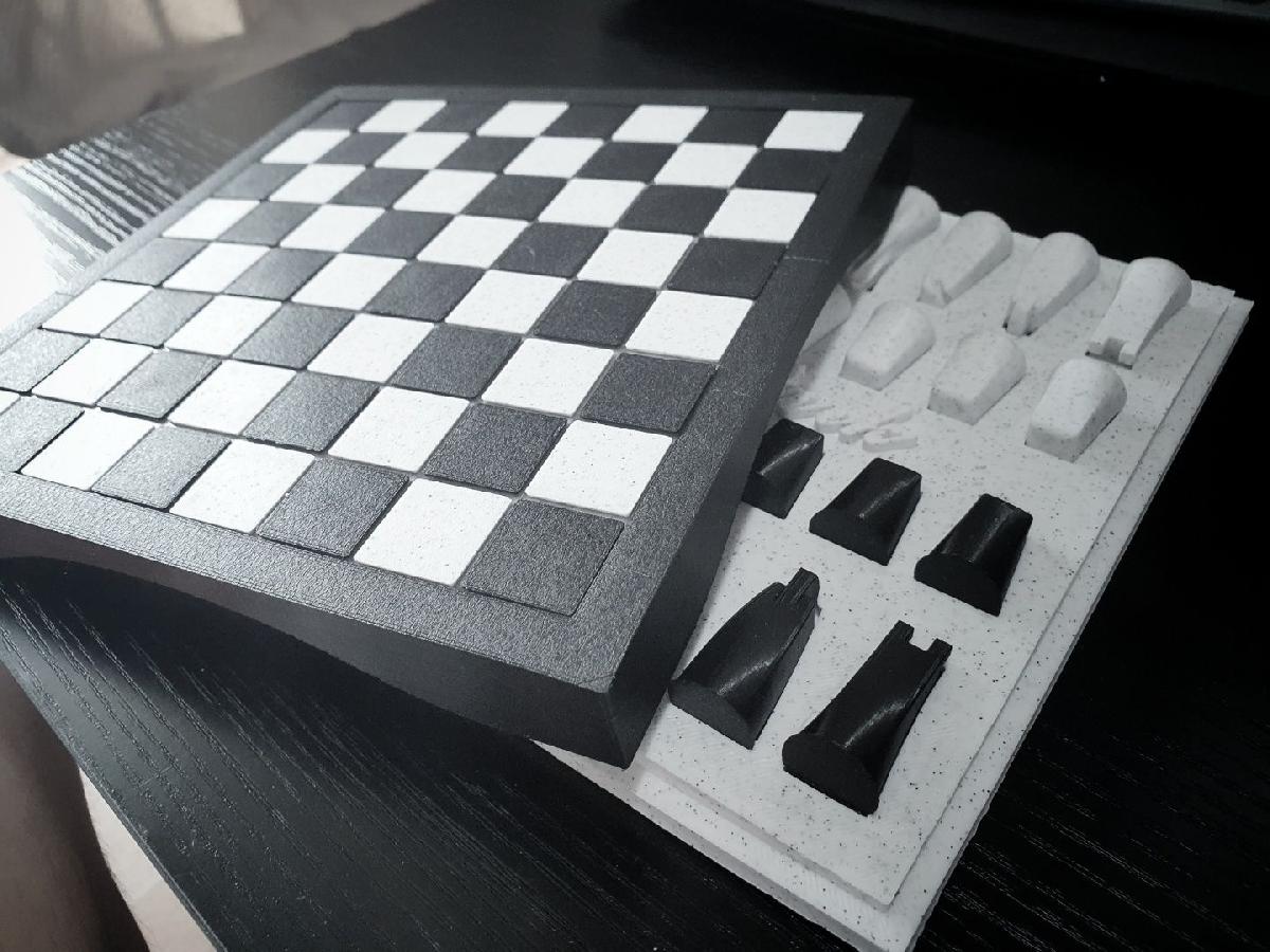 Imprimir STL Conjunto de Xadrez (Tabuleiro / Peças / Caixa) Modelo 3D ...