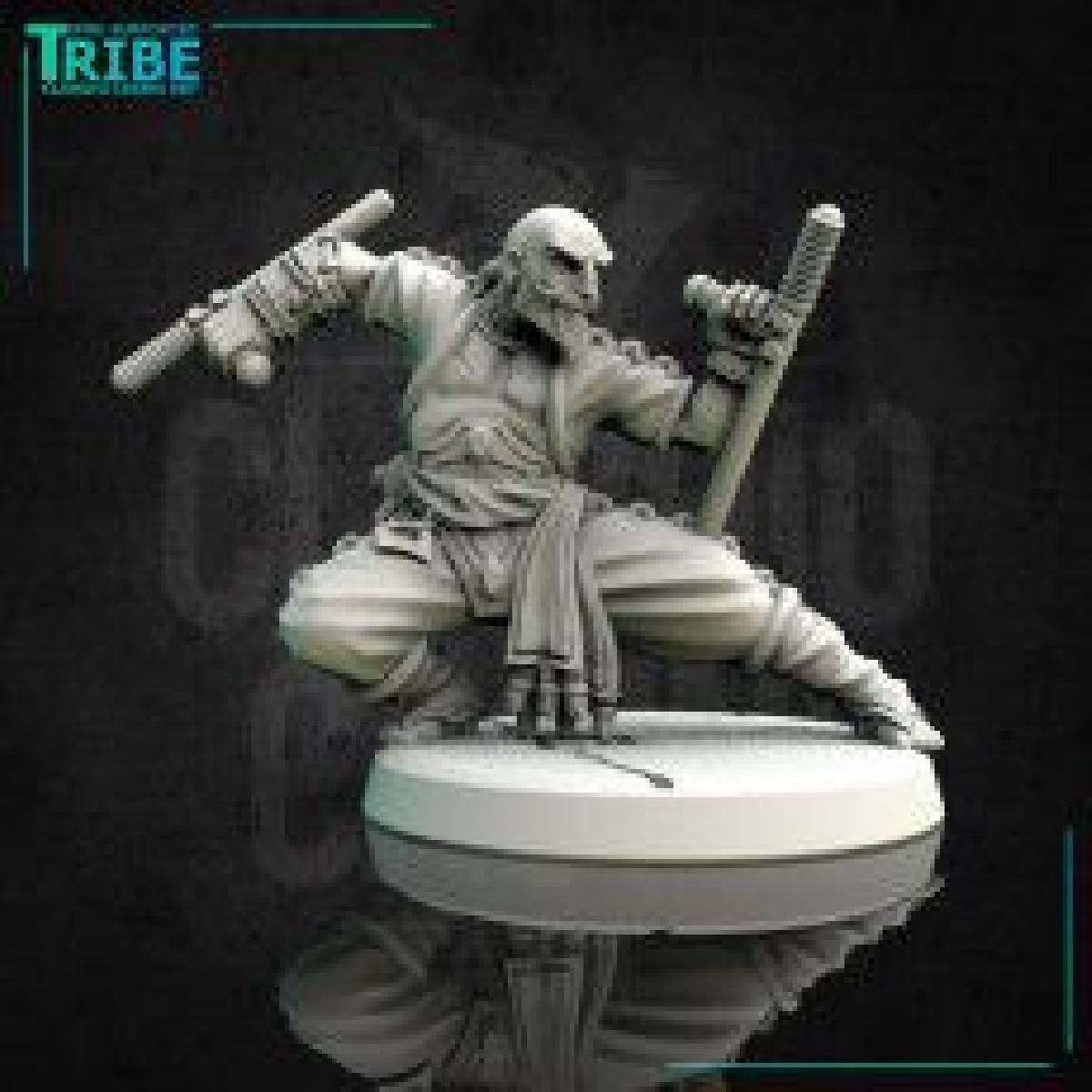 monge meio orc tiefling humano masculino firbolg elfo com bastoes