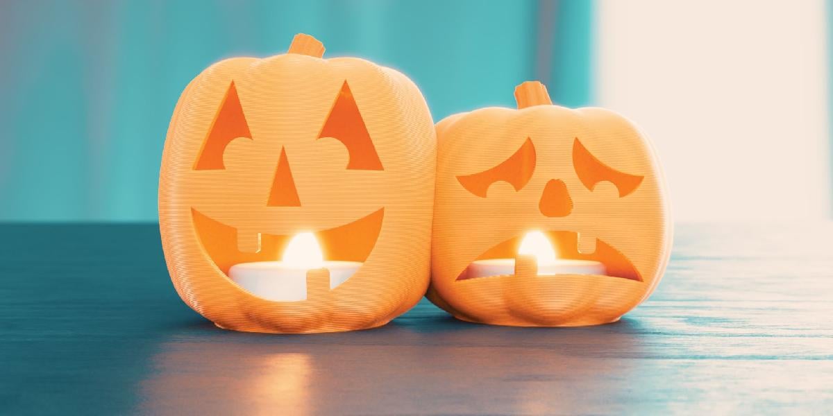 Lanterna de Halloween Jack O Lantern Luzes de Cha (Comedia/Tragedia)