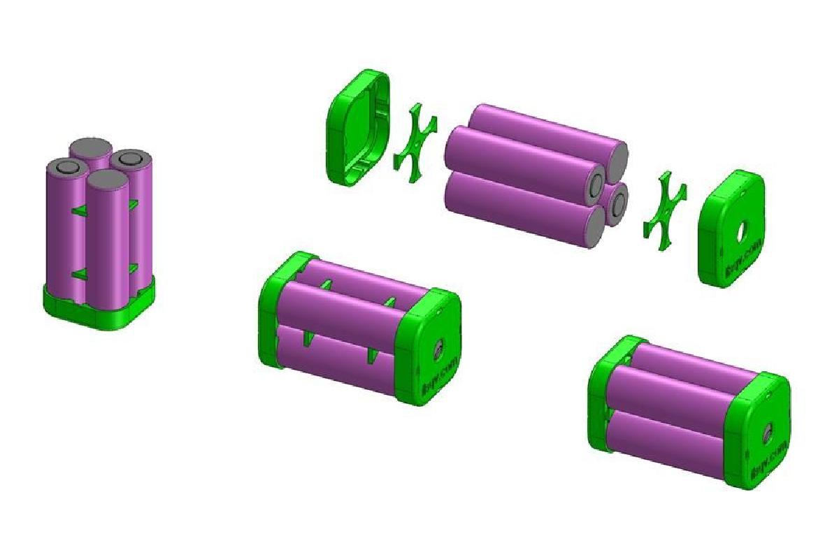 18650 Li Ion Pack Suporte/Caps