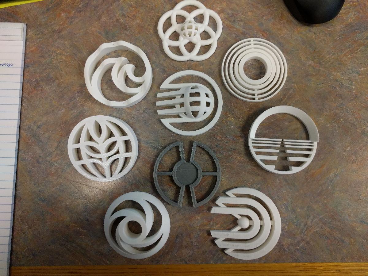 Logos de atracoes do Epcot em 3D