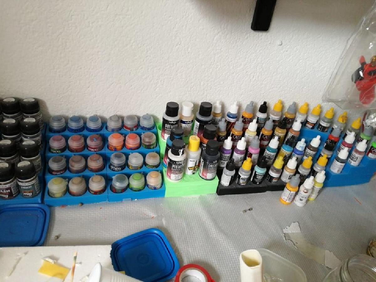 Suporte/organizador de cor para modelagem modular para Vallejo, Citadel e Ammo