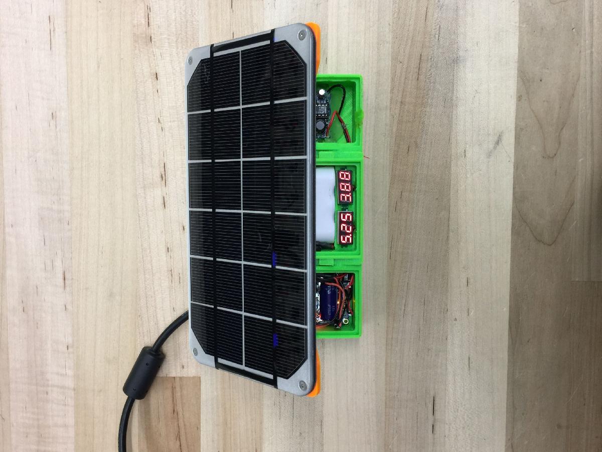 Carregador USB Solar com Monitores de Voltagem