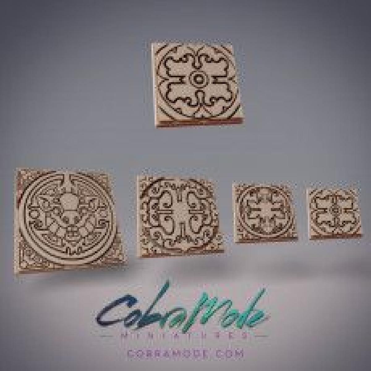 Pacote de Base Quadrada Emblema de Wombat (4 pecas)