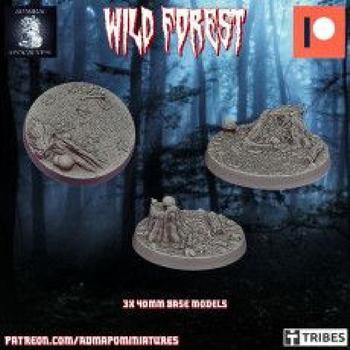 Conjunto de Floresta Selvagem 40mm/~1.5 Conjunto (3 bases de miniaturas pre suportadas)
