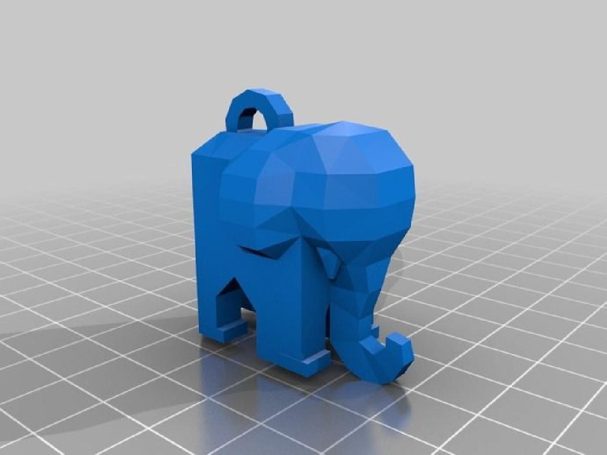 Pingente de Elefante Low Poly