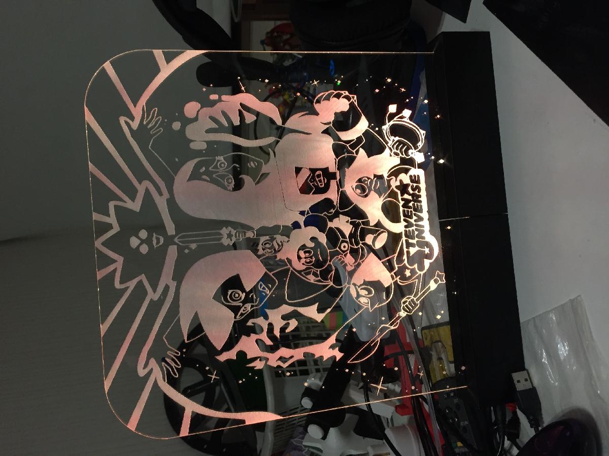 Poster promocional de dias de diamante de Steven Universe com display LED
