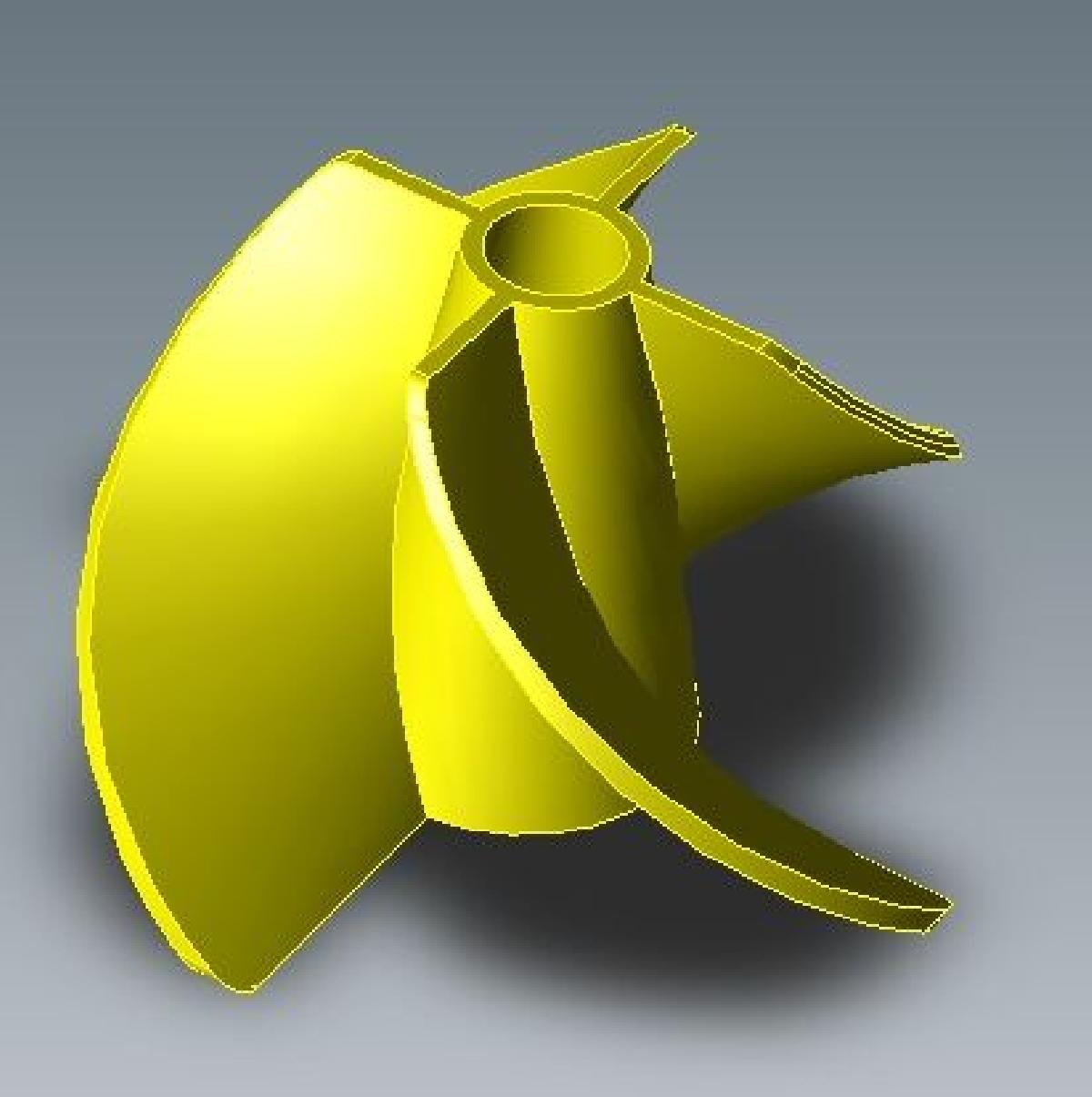 varios tipos de helice projetados no bonzai3d