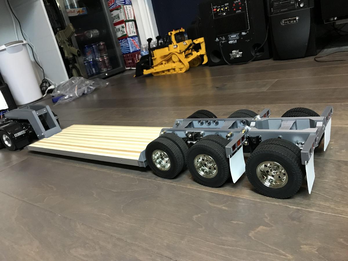 Caminhao Tamiya 1/14 Reboque Low Boy v2 Pescoco Destacavel Eixo Flip