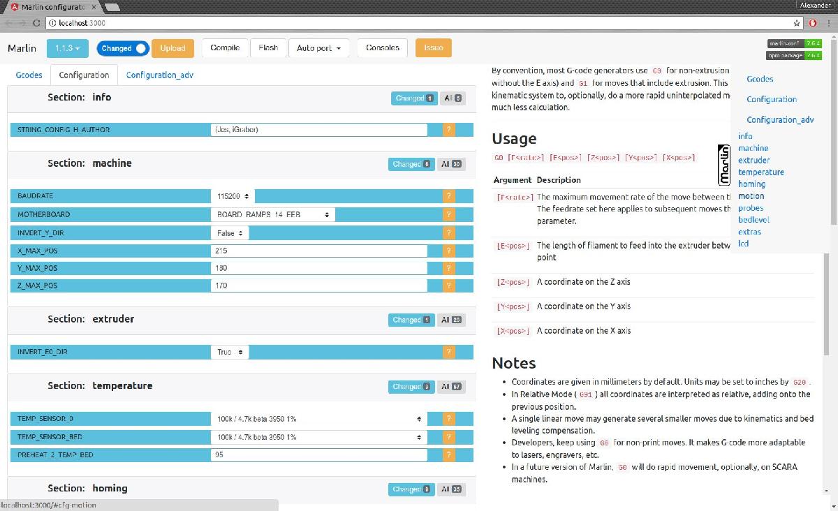 Configurador de firmware Marlin