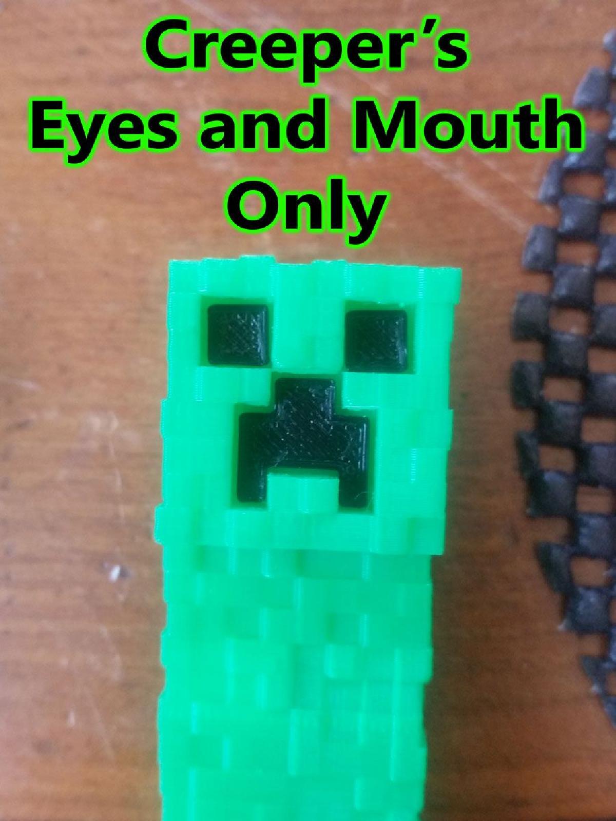 Olho e Boca do Creeper do Minecraft