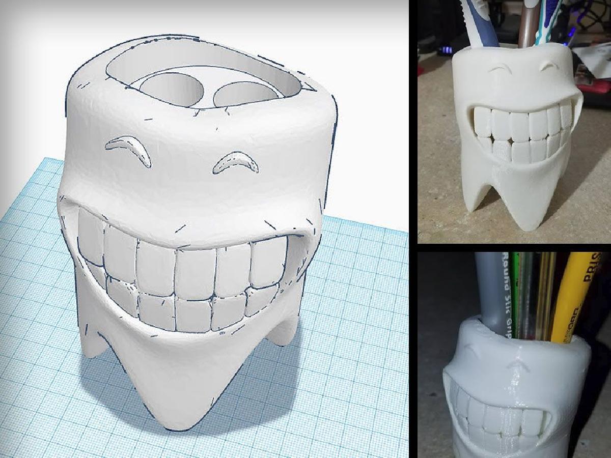 Suporte de escova de dentes sorridente