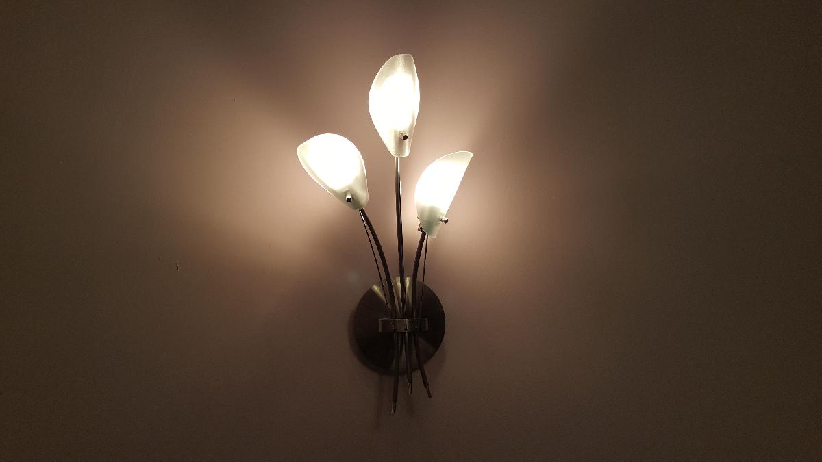 Aplique de parede de vidro / Lampada