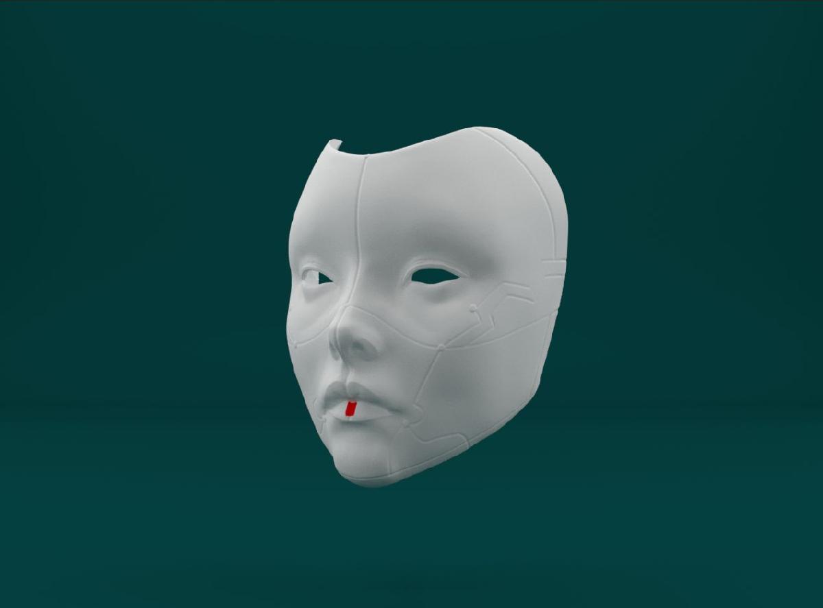 Máscara de Robô Gueixa (Ghost in the Shell)