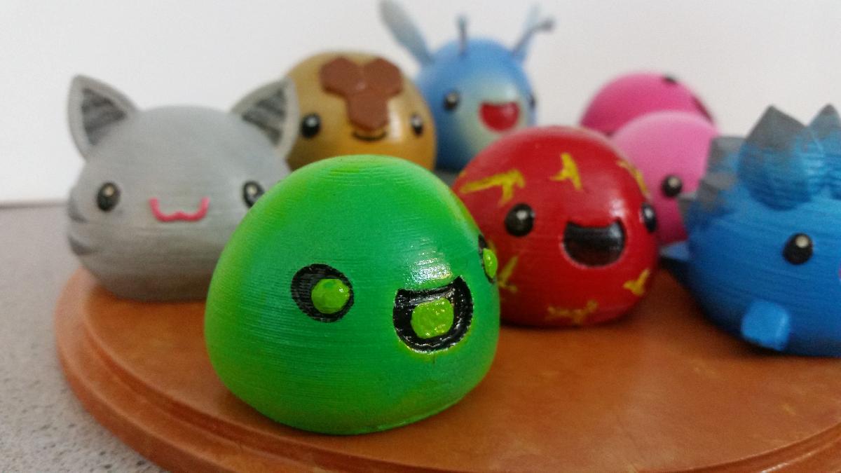 Slimes Impressos em 3D [Slime Rancher]   Boom, Fosforo, Rad e Mel!